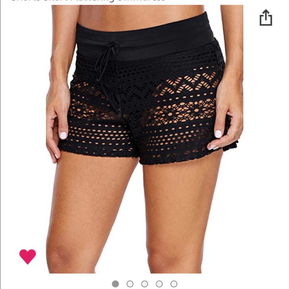 Crochet swim shorts.